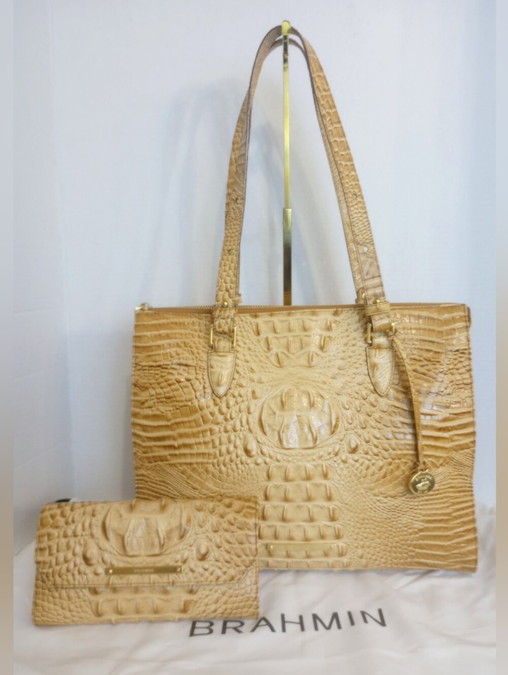 Brahmin Anywhere Leather Tote Bag & Matching Wallet, Natural Melbourne